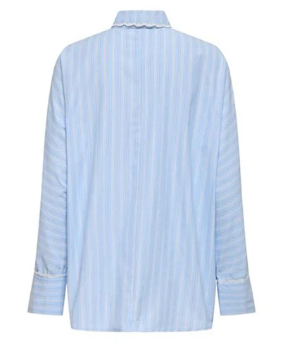 Only - ONLOsiris Striped Lace Skjorte - Kentucky Blue/Bright White